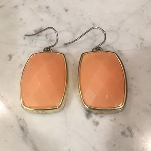 Coral/Peach & Gold Stone Earrings